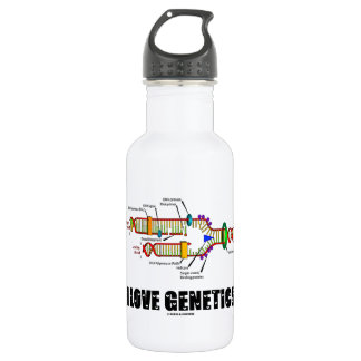 Botella De Agua Amo la genética (la réplica de la DNA)