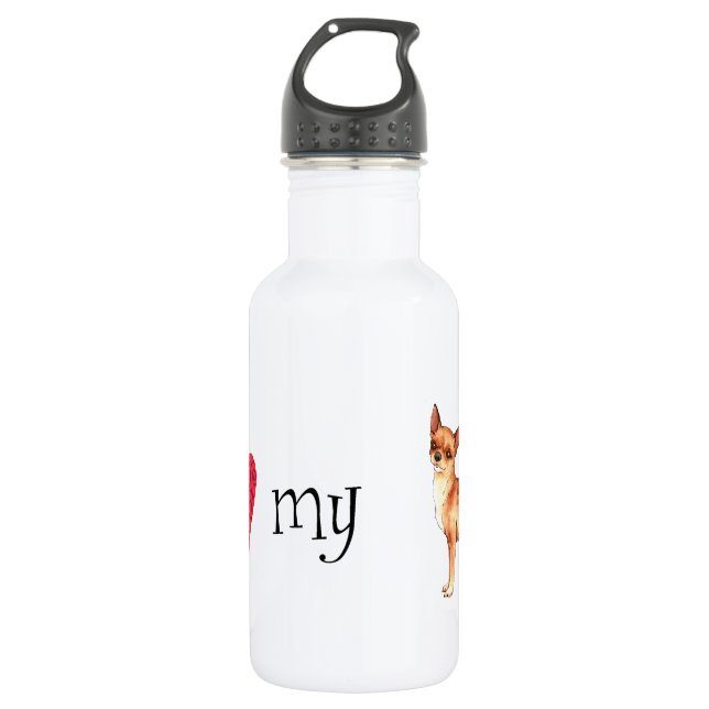 Botella De Agua Amo mi Chihuahua (Anverso)