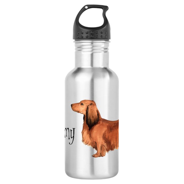 Botella De Agua Amo mi duradero Dachshund (Anverso)
