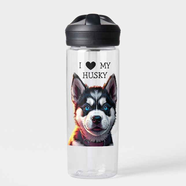 Botella De Agua Amo Mi Husky (Delante)