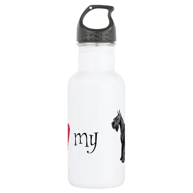 Botella De Agua Amo mi Schnauzer gigante (Anverso)