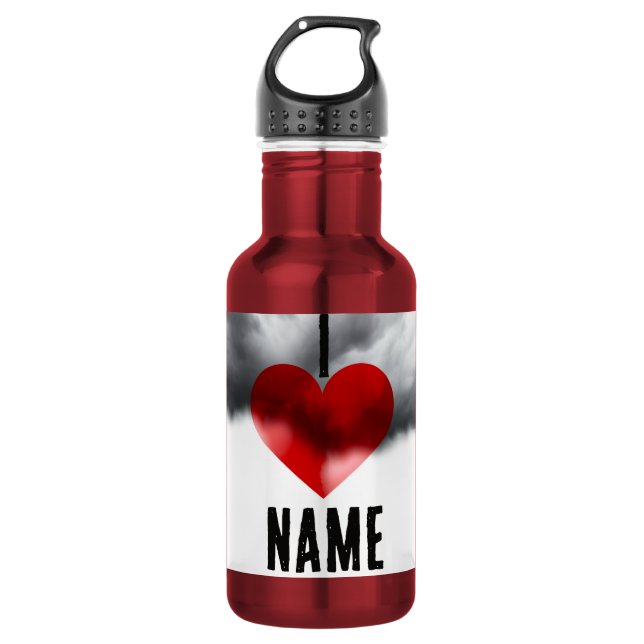 Botella De Agua Amo Nombre Personalizado (Anverso)