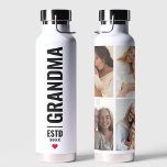 Botella De Agua Amo simple Abuela Personalizado Fecha 4 Collage de<br><div class="desc">Amo simple Abuela Personalizado Fecha 4 Collage de fotos</div>