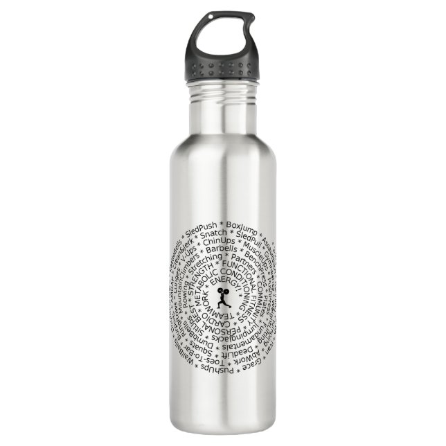 Botella De Agua AMOR al ENTRENAMIENTO - diseño Crossfit-Inspirado (Anverso)