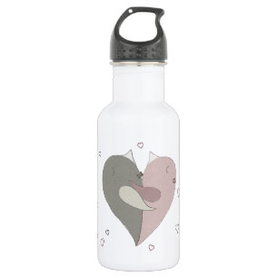 Botella De Agua Amor Aves Corazón