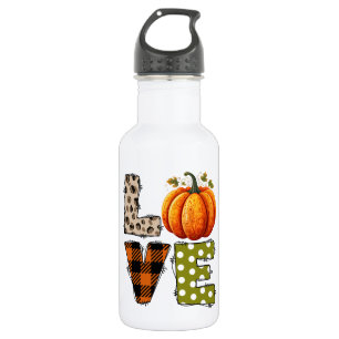 Botella De Agua AMOR - Cuta calabaza y Papel Polka