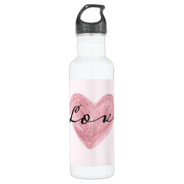 Botella De Agua Amor del corazón rosado