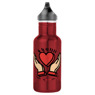 Botella De Agua Amor en la palma: Momentos apreciados aman la bote