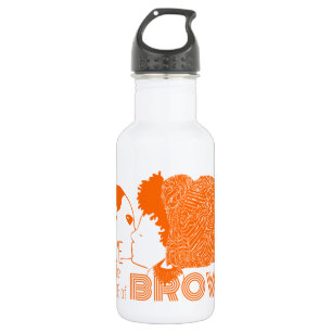 BOTELLA DE AGUA AMOR MARRÓN EN NARANJA