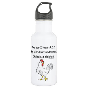 Botella De Agua AÑADA decir del humor del pollo