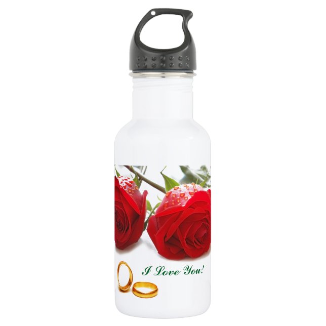 Botella De Agua ¡Añade tu texto! [fuzzy]Botellas de agua  (24 oz) (Anverso)