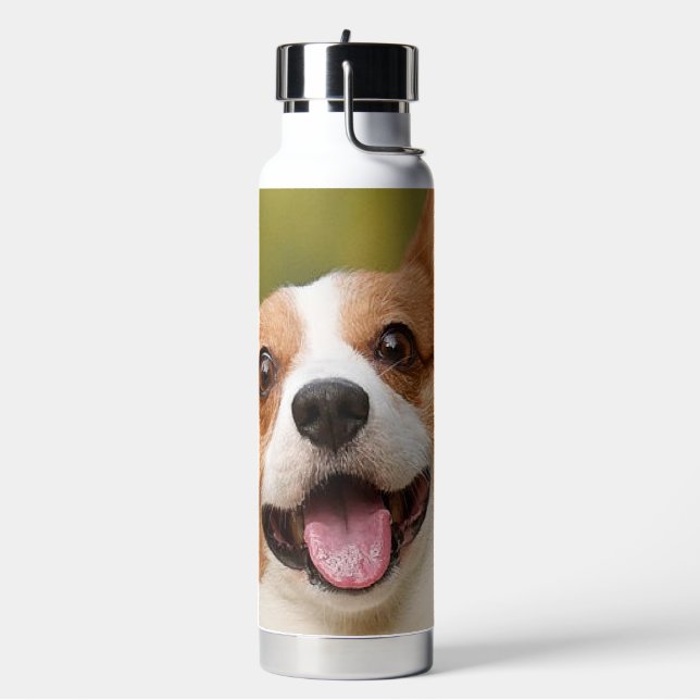 Botella De Agua Añadir foto de perro personalizada (Izquierda)
