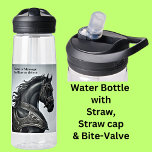 Botella De Agua Añadir mensaje de nombre, caballo negro fuerte con<br><div class="desc">Caballo negro fuerte con armadura - - Ver mi tienda para más grandes diseños.</div>