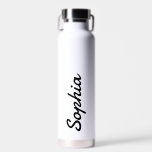 Botella De Agua Añadir su nombre blanco aislado<br><div class="desc">Añade tu nombre a esta botella de agua para un favor de boda personalizado,  regalo de fiesta nupcial o sólo para uso diario!</div>