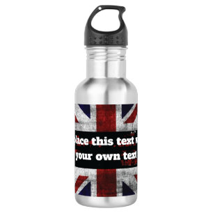 Botella De Agua Añadir texto en el Cojín decorativo de la bandera