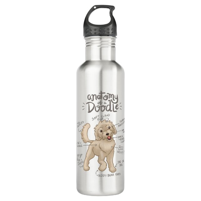 Botella De Agua Anatomía de un perro perro (Anverso)