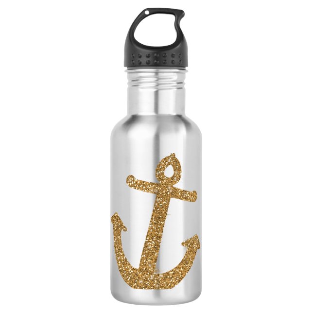 Botella De Agua Anchor de Purpurina dorado (Anverso)