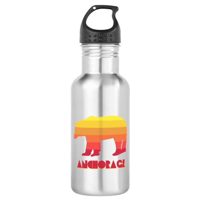 Botella De Agua Anchorage Alaska Rainbow Bear (Anverso)