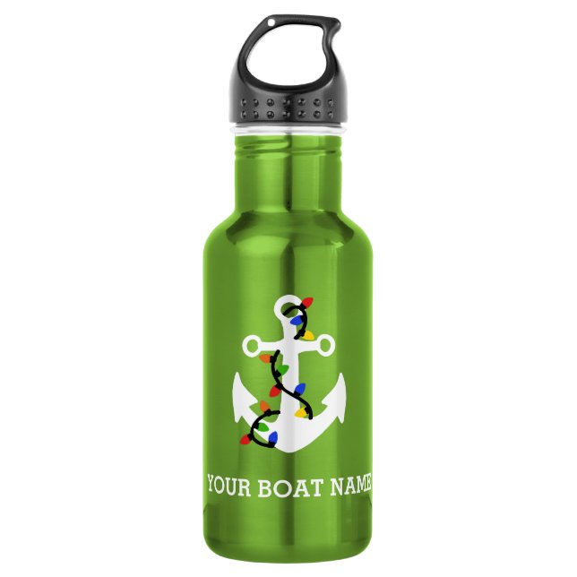 Botella De Agua Anclaje con Navidades Luces Náuticas (Anverso)