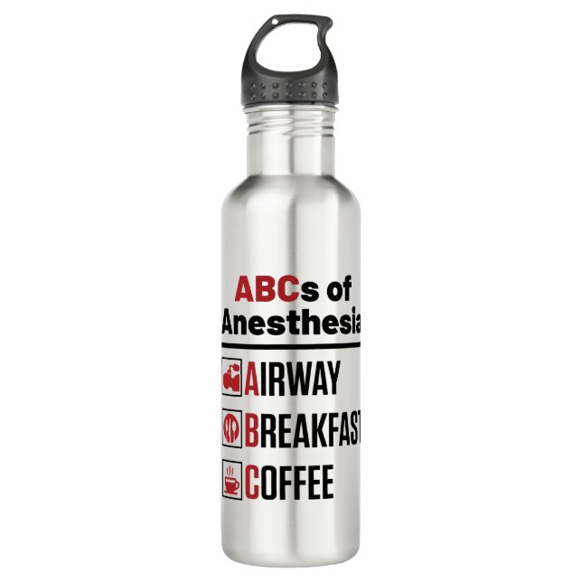 Botella De Agua Anestesiólogo Médica de Anestesiología Enfermera F (Anverso)