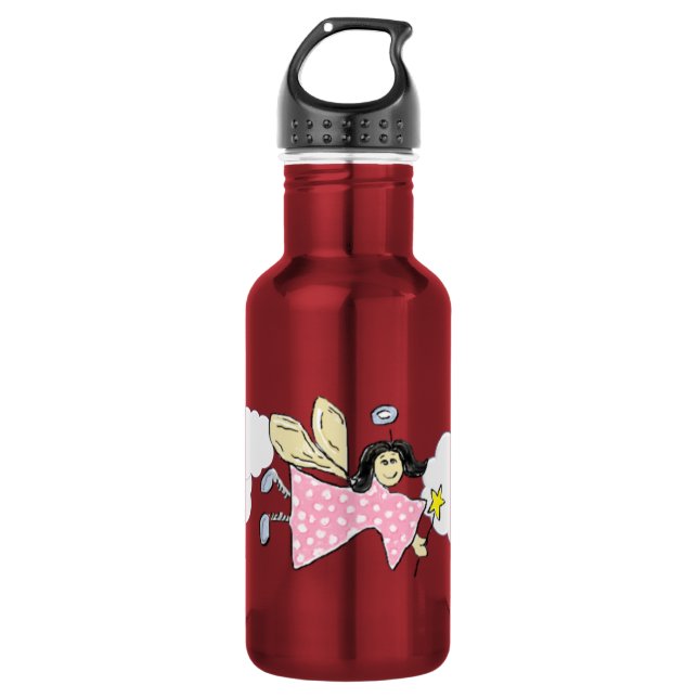 Botella De Agua Ángel en rosa (Anverso)