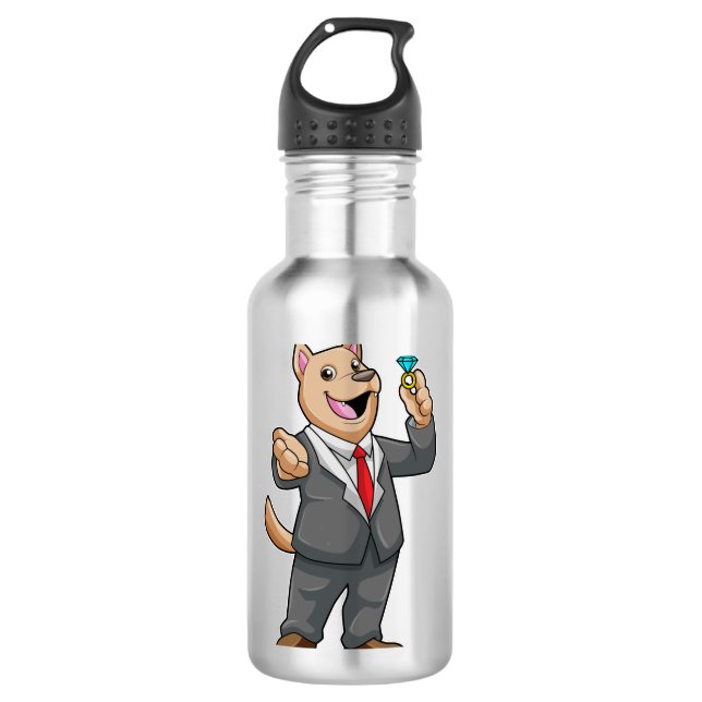 Botella De Agua Anillo de boda del novio perruno (Anverso)