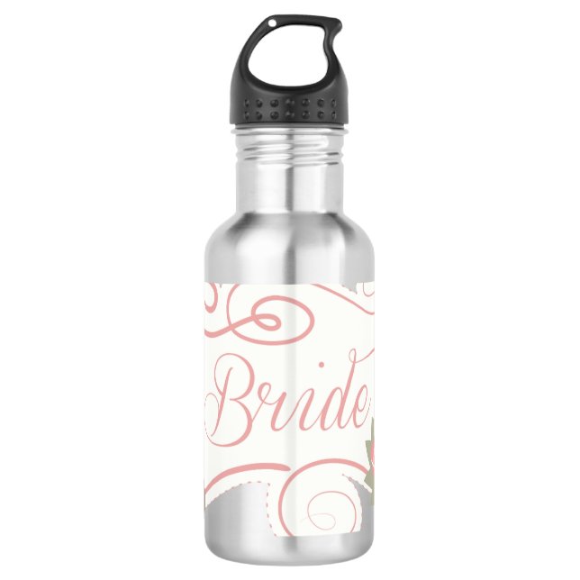 Botella De Agua Anillos Y Flores Bodas De Novia (Anverso)