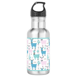 Botella De Agua Animales de color rosa azul de los animales de Lla