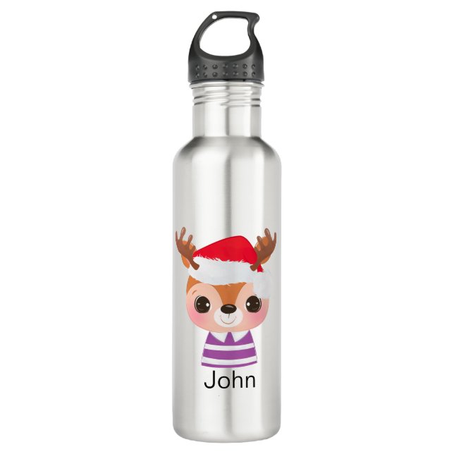 Botella De Agua Animales de invierno de Navidades de renos malcria (Anverso)