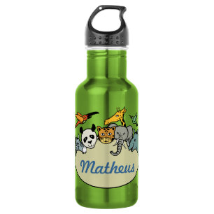 Botella De Agua animales de la familia de zoológicos personalizado