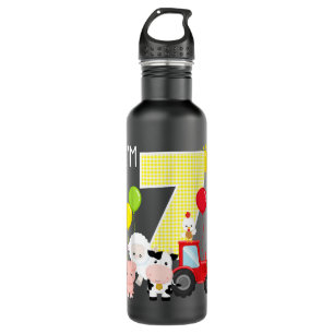 Botella De Agua Animales de la granja Barnyard 7 cumpleaños