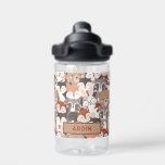 Botella De Agua Animales de Woodland Niños Personalizados<br><div class="desc">Botella De Agua Para Niños Personalizada Para Animales De Woodland. Por favor,  ajuste el rectángulo para enmarcar mejor el nombre.</div>