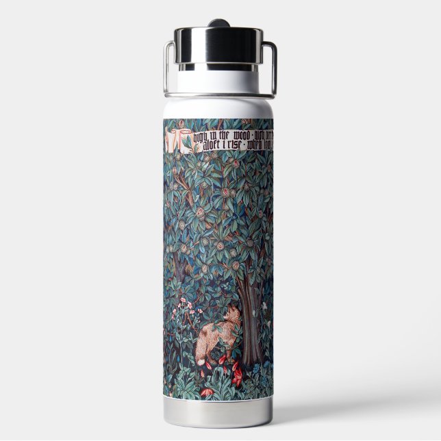 Botella De Agua Animales en el bosque, William Morris (Reverso)