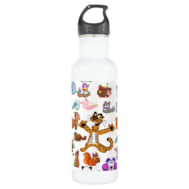 Botella De Agua Animales felices (Anverso)