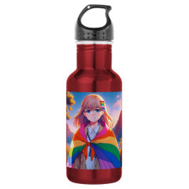Botella De Agua Anime Chica con LGBTQIA+ Cabo