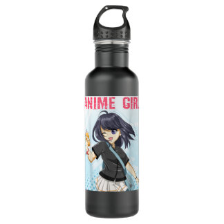 Botella De Agua Anime Girl Japanese Aesthetic Mangan Girls 