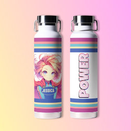 Botella De Agua Anime Power Hero Chica
