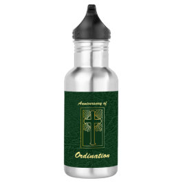 Botella De Agua Aniversario sacerdote de cuero natural