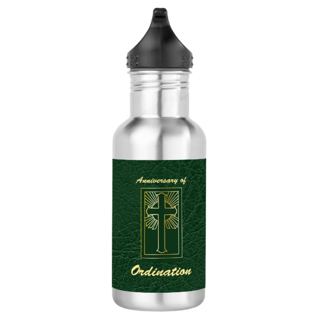 Botella De Agua Aniversario sacerdote de cuero natural (Derecha)