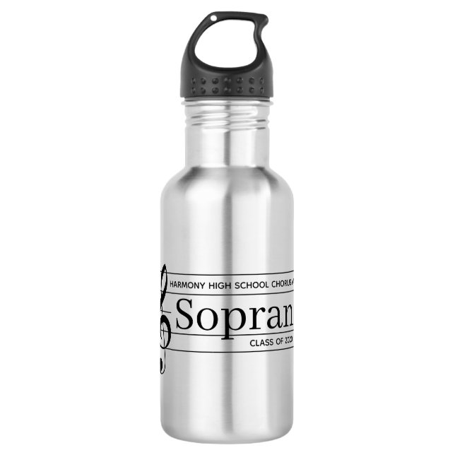Botella De Agua Año de graduación de la Escuela Musical Soprano Si (Anverso)