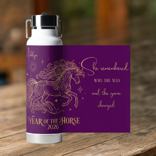 Botella De Agua Año del Caballo Motivación Nombre Personalizado
