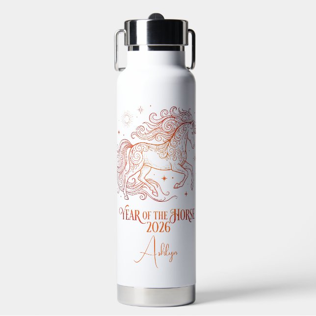 Botella De Agua Año del Caballo Motivacional (Frente)