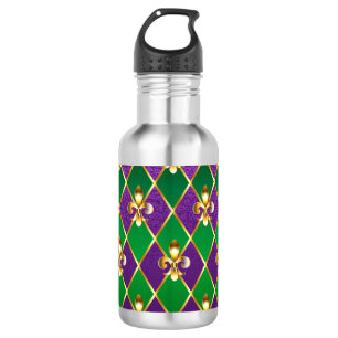 Botella De Agua Antecedentes de joyas Mardi Gras