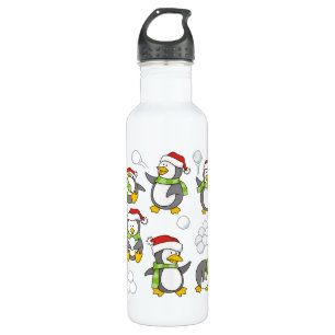 Botella De Agua Antecedentes de pingüinos navidades