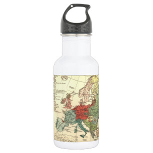 Botella De Agua Antigüedad mundial de los países del mapa de Europ