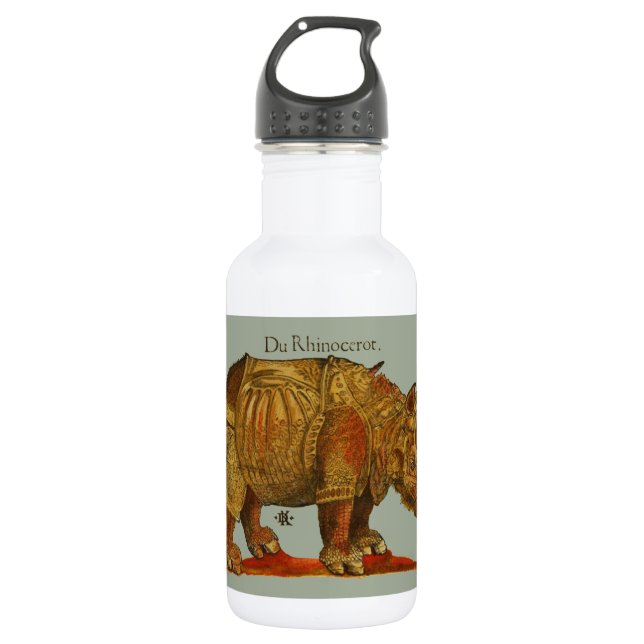 Botella De Agua Antigüo rinoceronte durer (Anverso)