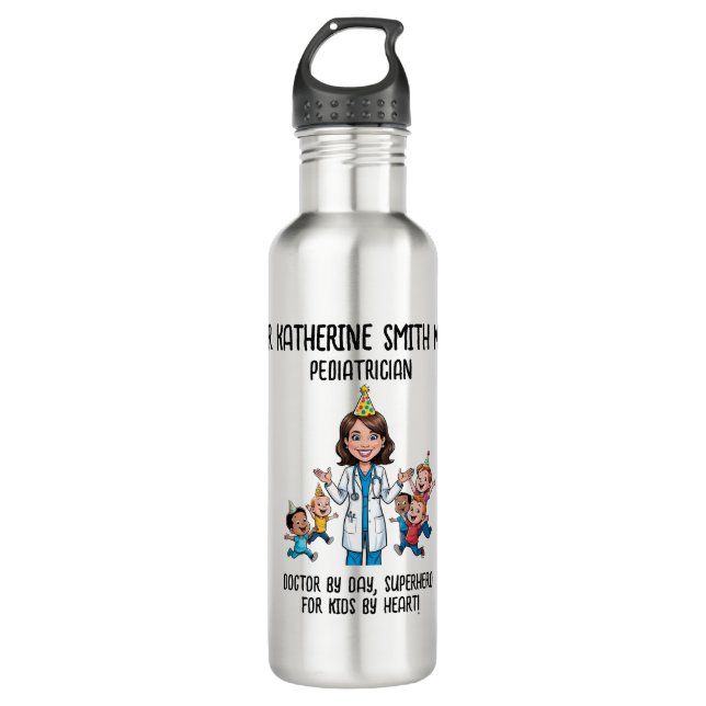 Botella De Agua antistress pediatrician medical doctor fun kids (Anverso)