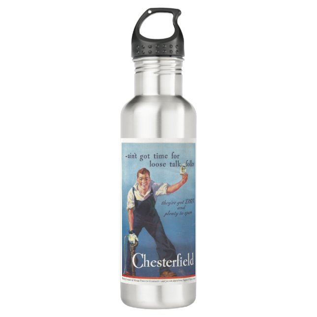 Botella De Agua Anuncio de cigarrillos de Chesterfield de época (Anverso)