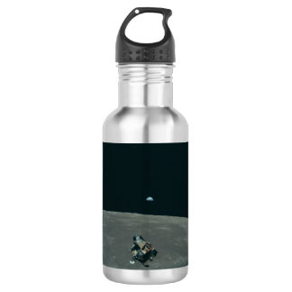 Botella De Agua Apollo Lunar Lander y Earrise Over Moon