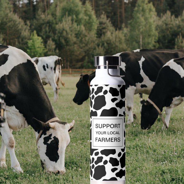 Botella De Agua Apoyar el patrón de impresión de vacas de los agri (Subido por el creador)